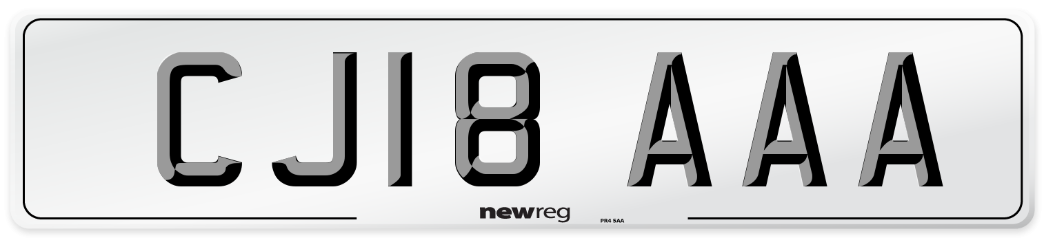 CJ18 AAA Number Plate from New Reg